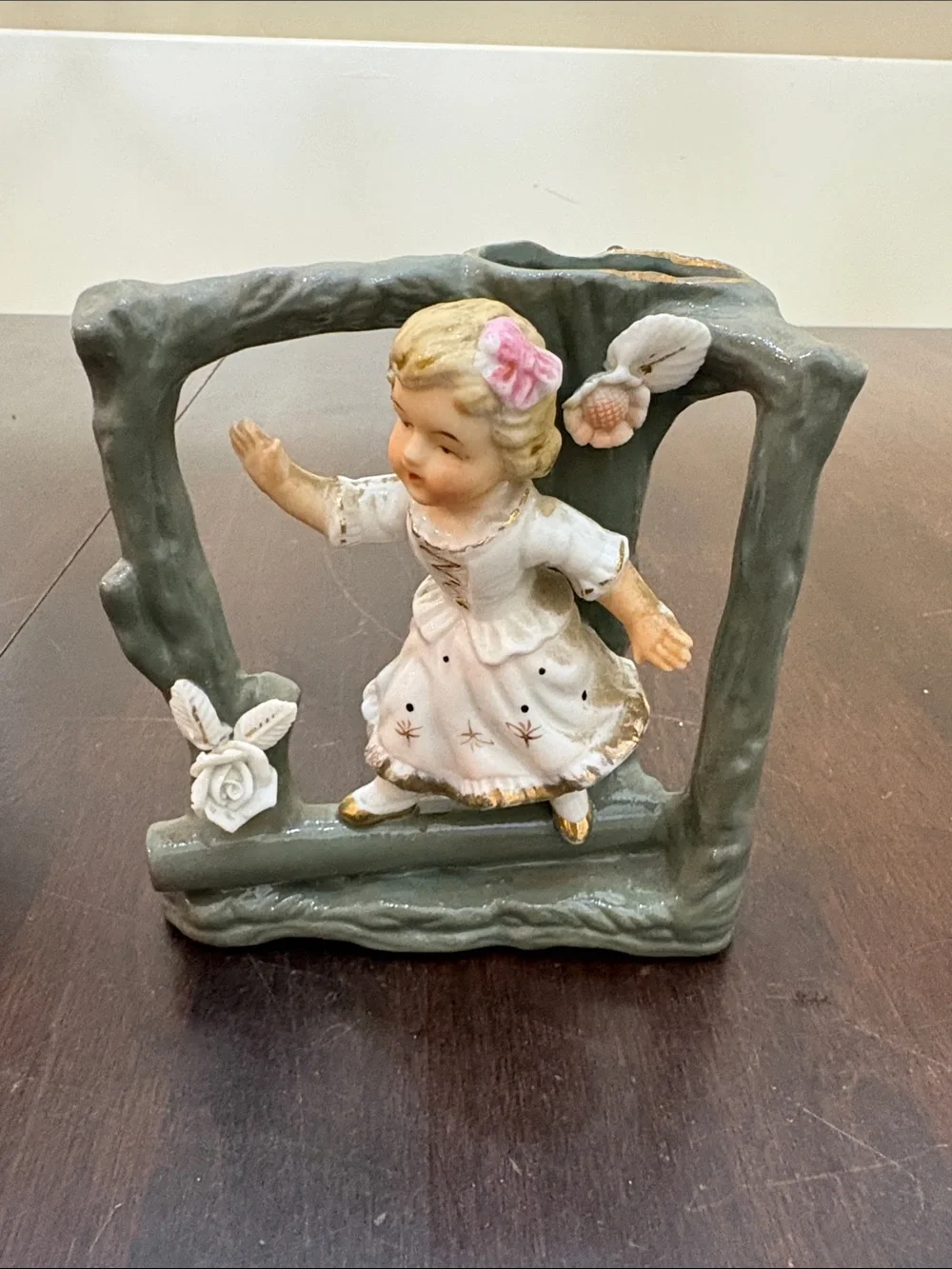 Vintage Victorian Girl Bud Vase